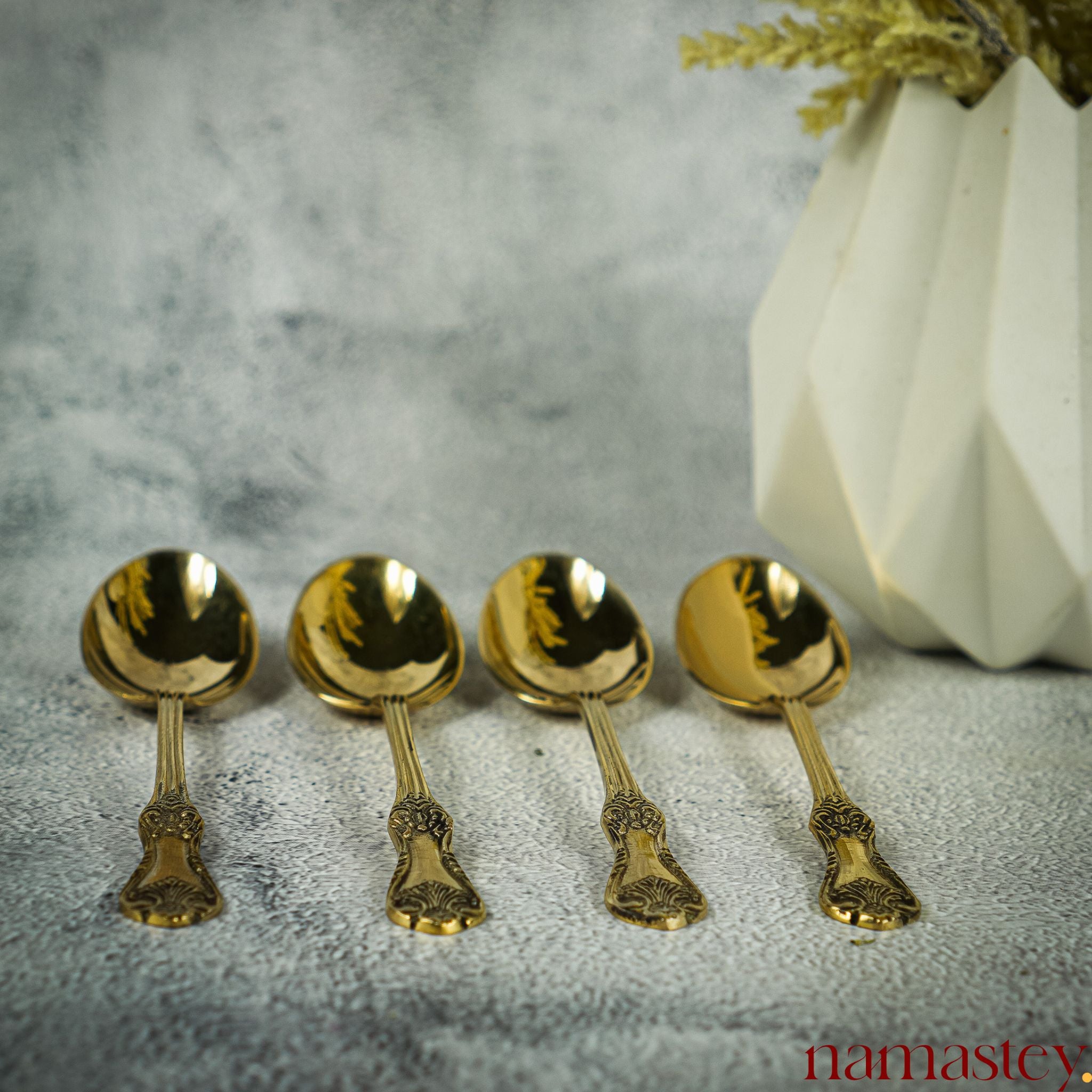 Carved Brass Spoons | Spoon Cutlery