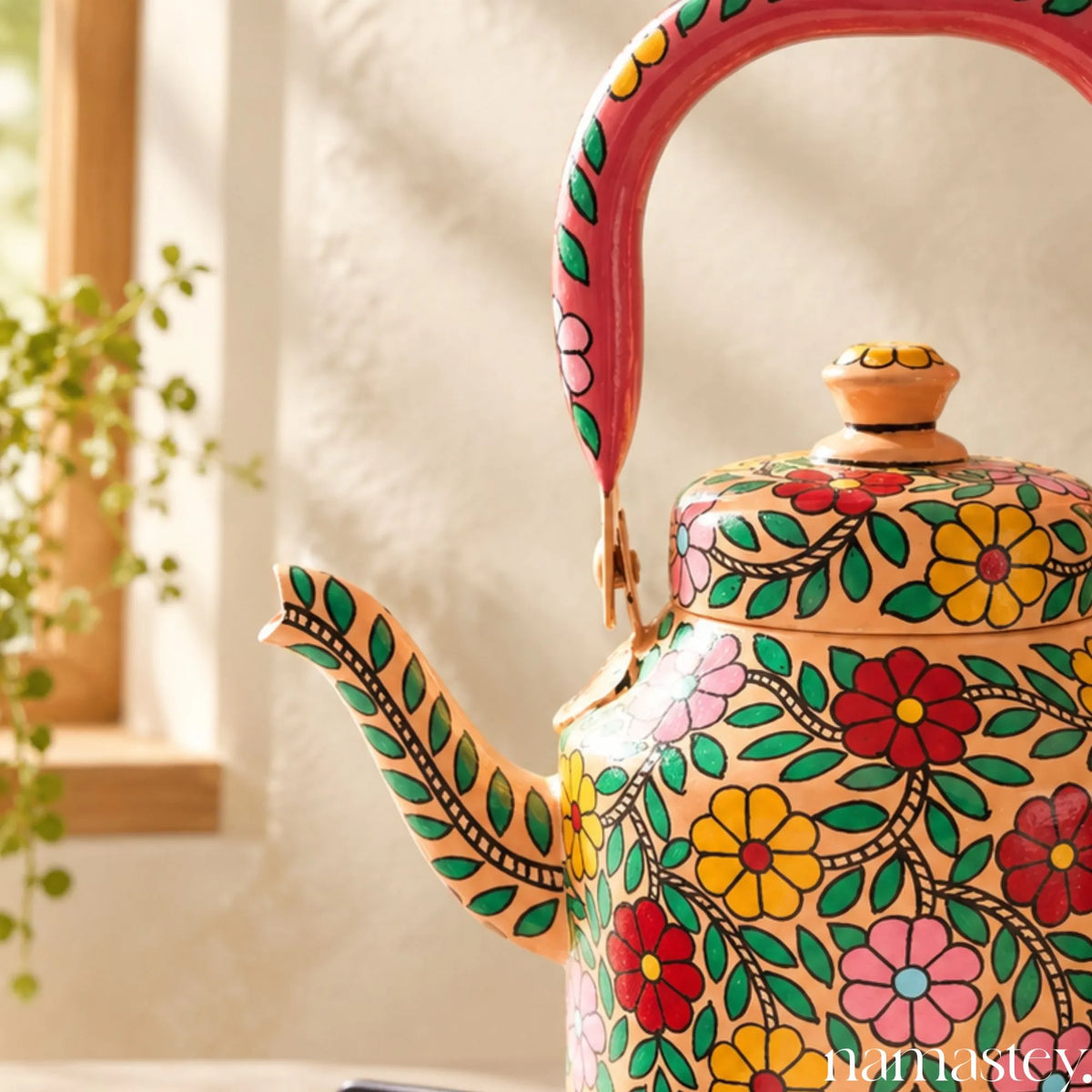 Devonshire Tea – Handpainted Stainless Steel Tea Kettle (1L)