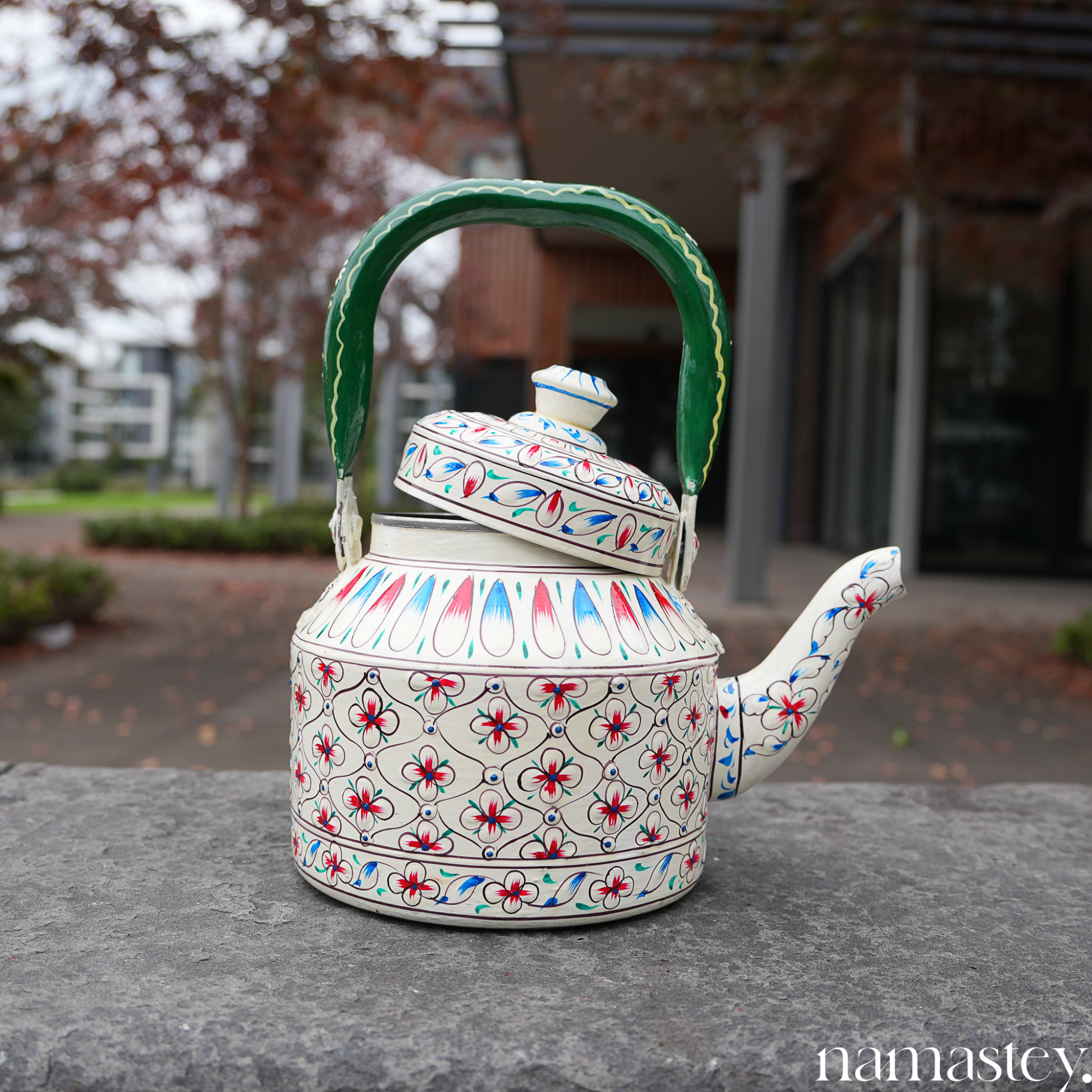 Blush Meadow – Handpainted Stainless Steel Tea Kettle (1L)