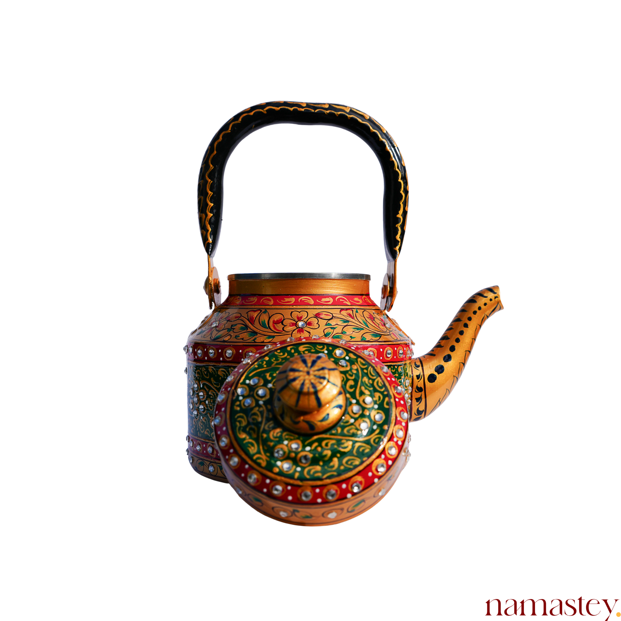 The Royal Courtyard – Handpainted Stainless Steel Tea Kettle (1L)