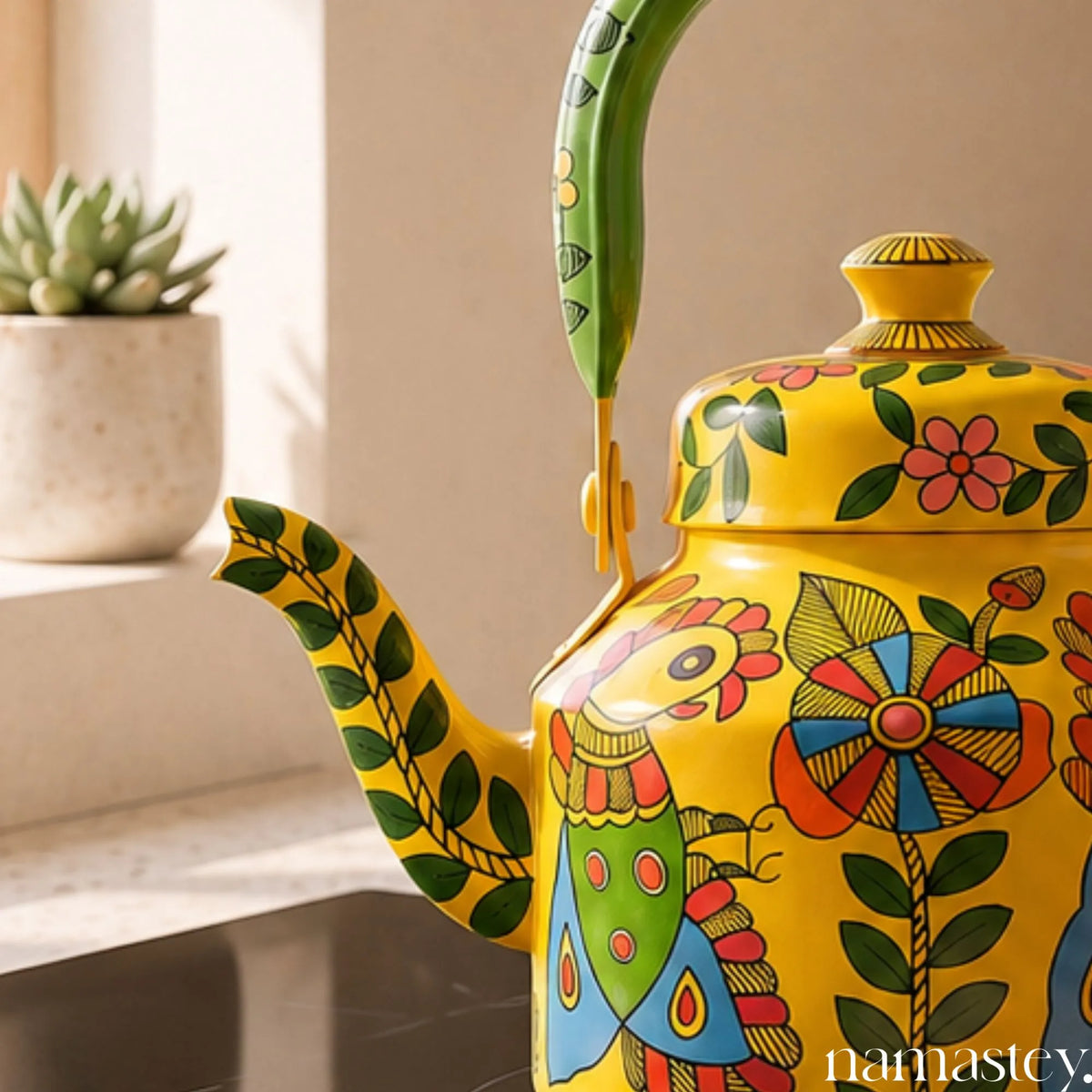 Mango Tango – Handpainted Stainless Steel Tea Kettle (1L)