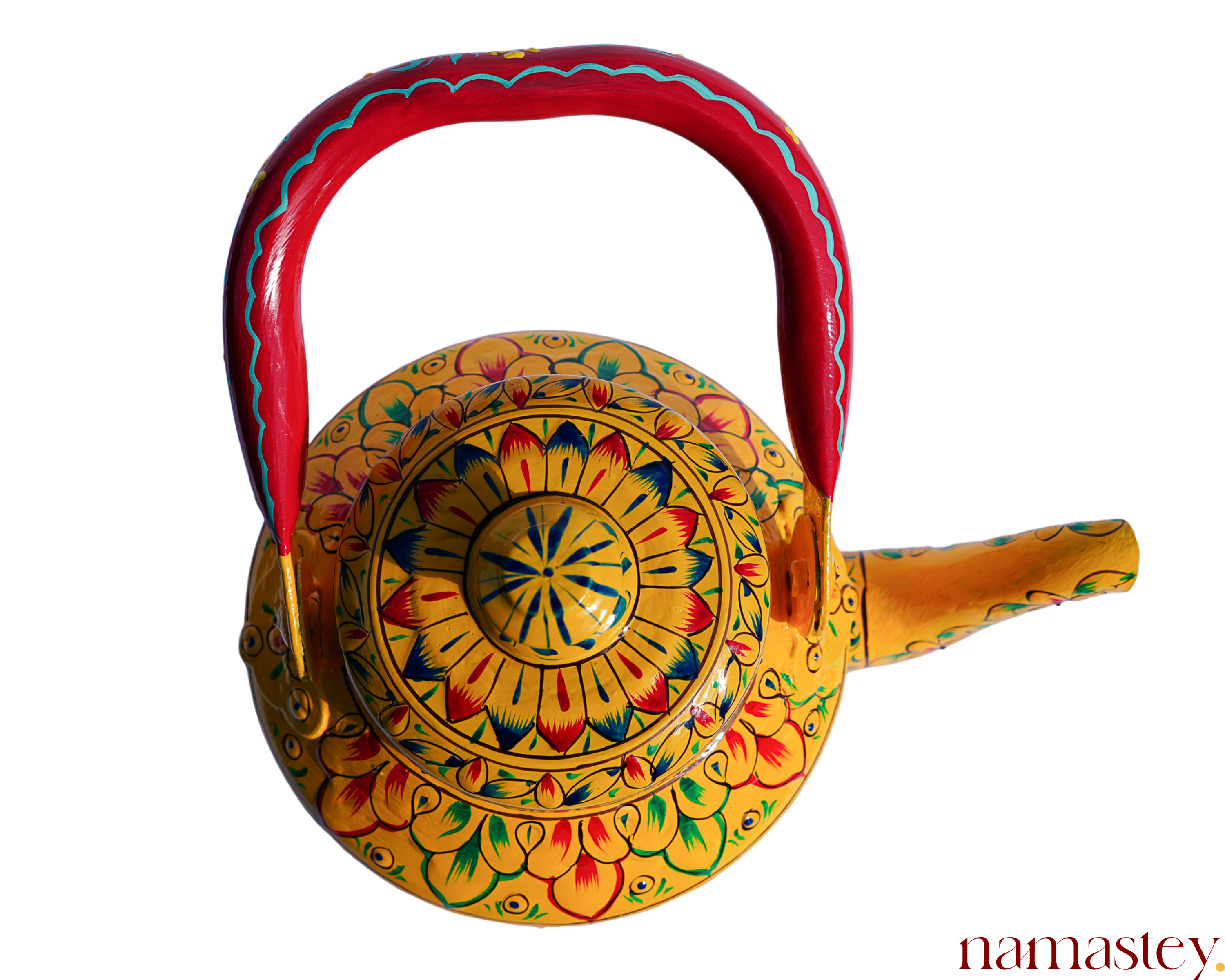 Sunburst Petals – Handpainted Stainless Steel Tea Kettle (1L)