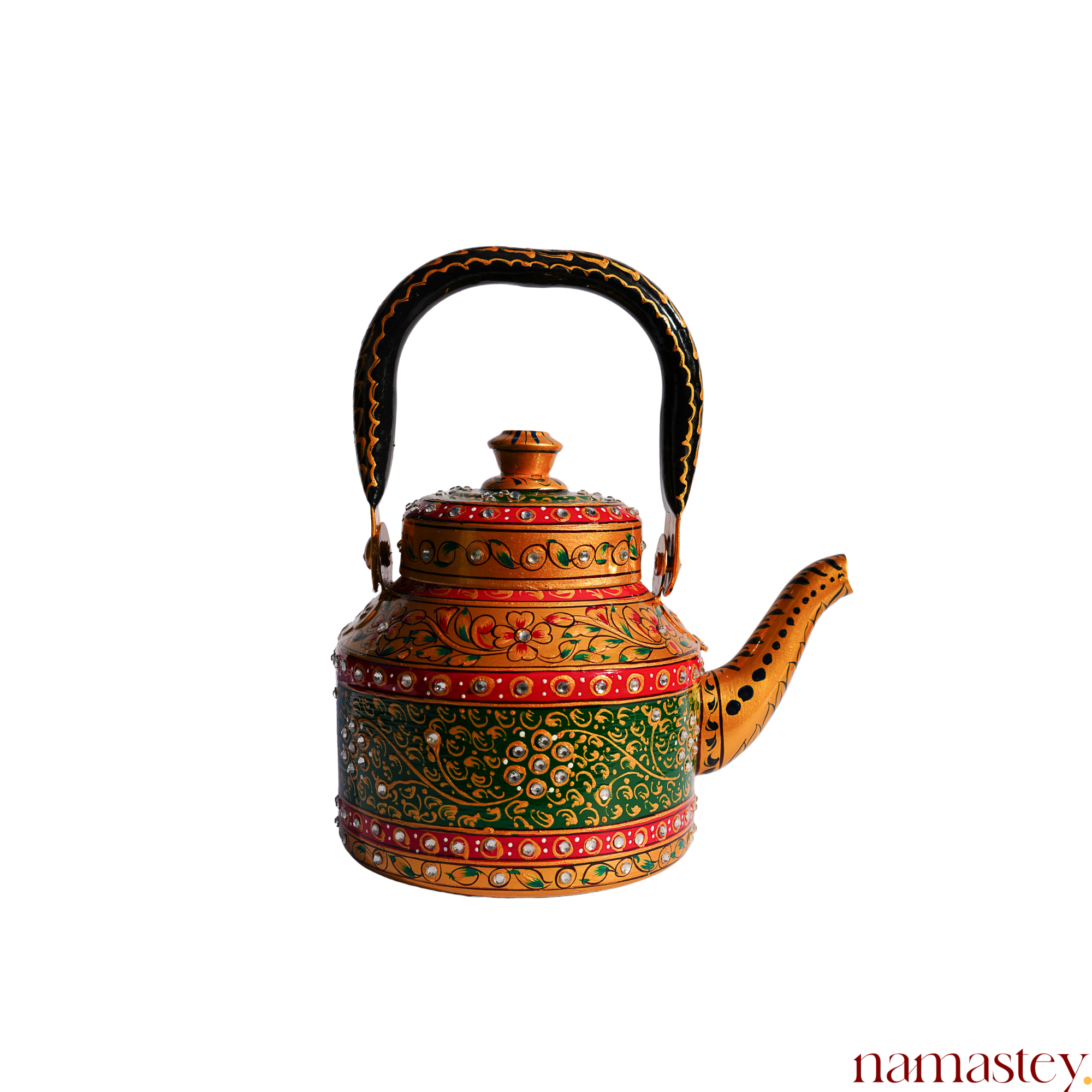 The Royal Courtyard – Handpainted Stainless Steel Tea Kettle (1L)