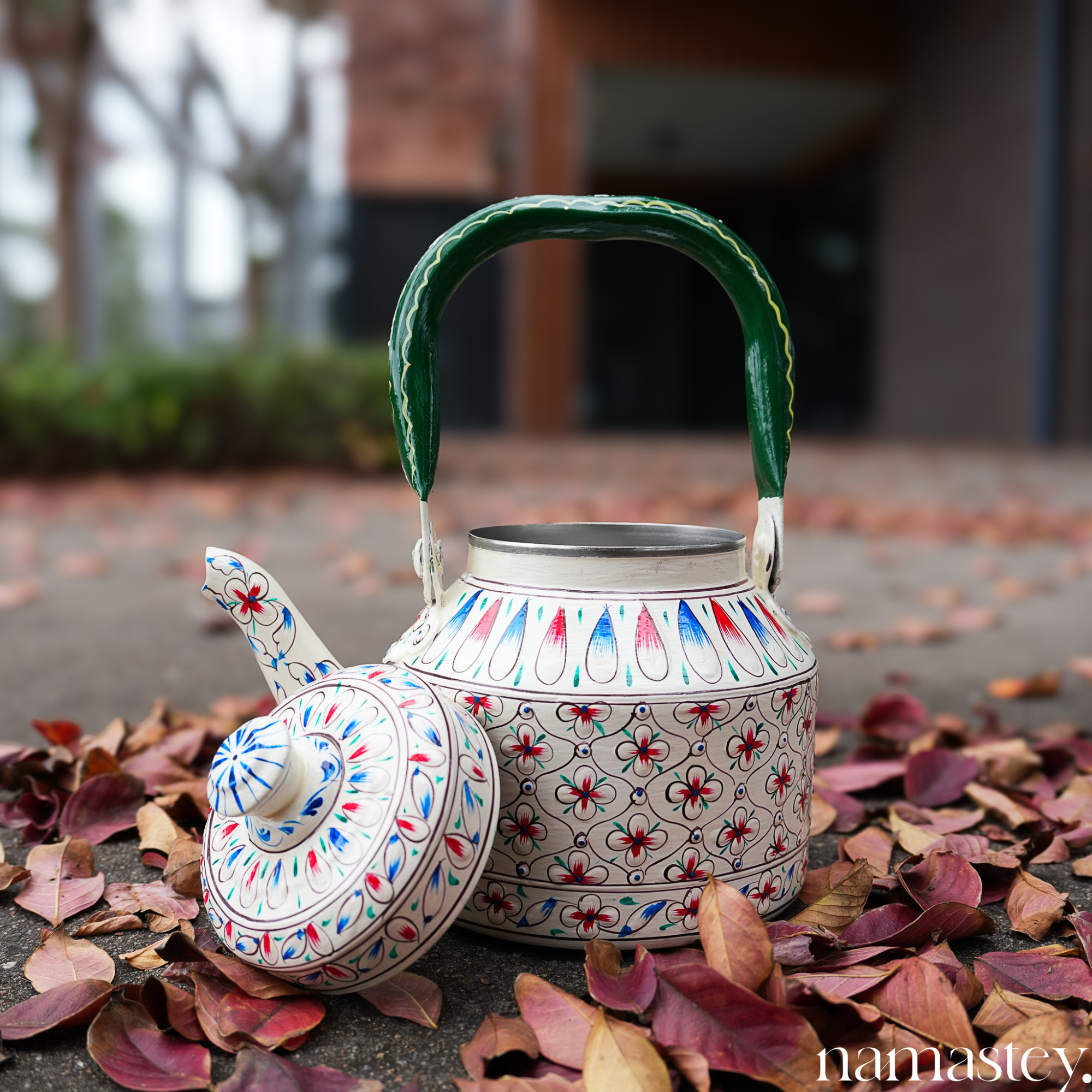 Blush Meadow – Handpainted Stainless Steel Tea Kettle (1L)