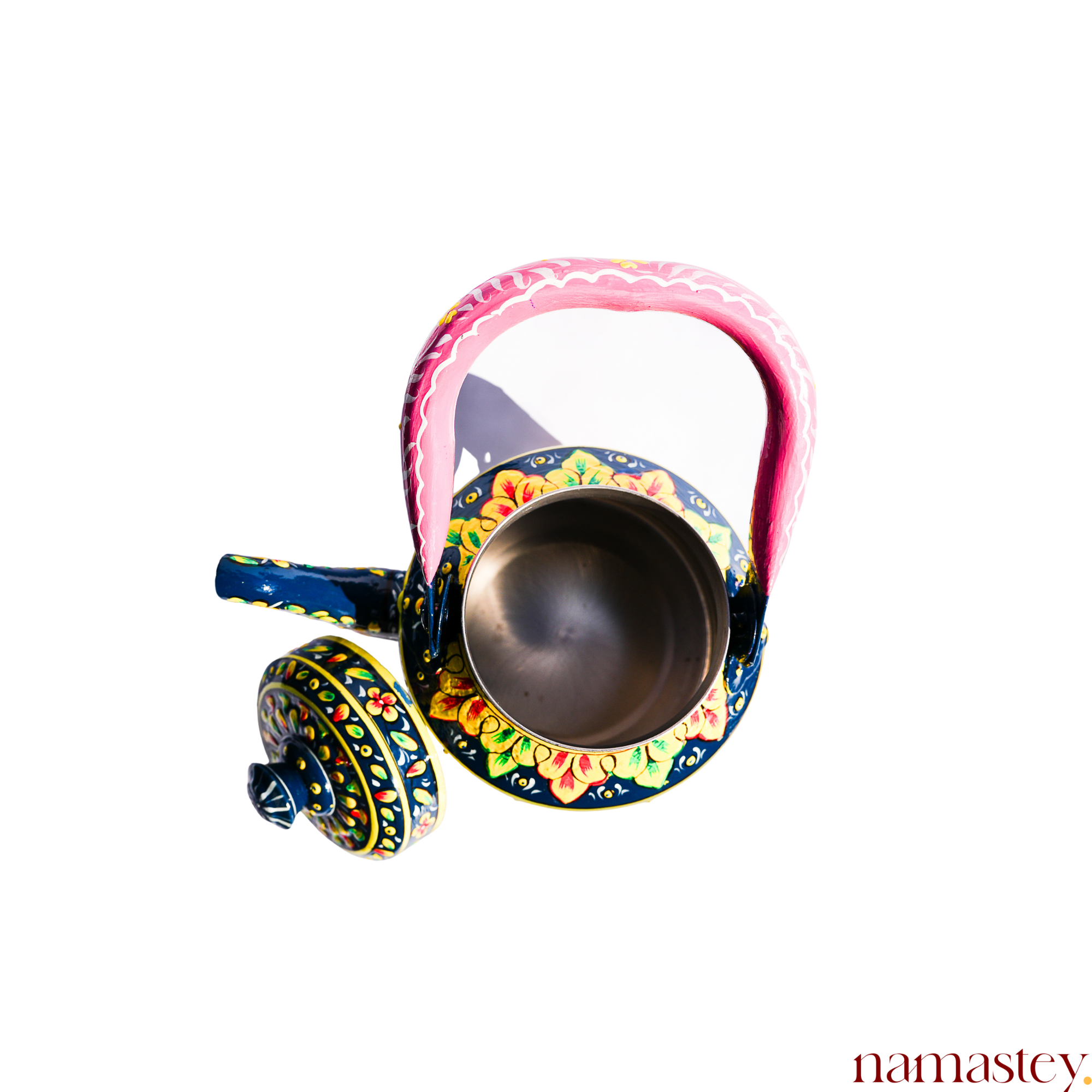 The Royal Bloom – Handpainted Stainless Steel Tea Kettle (1L)