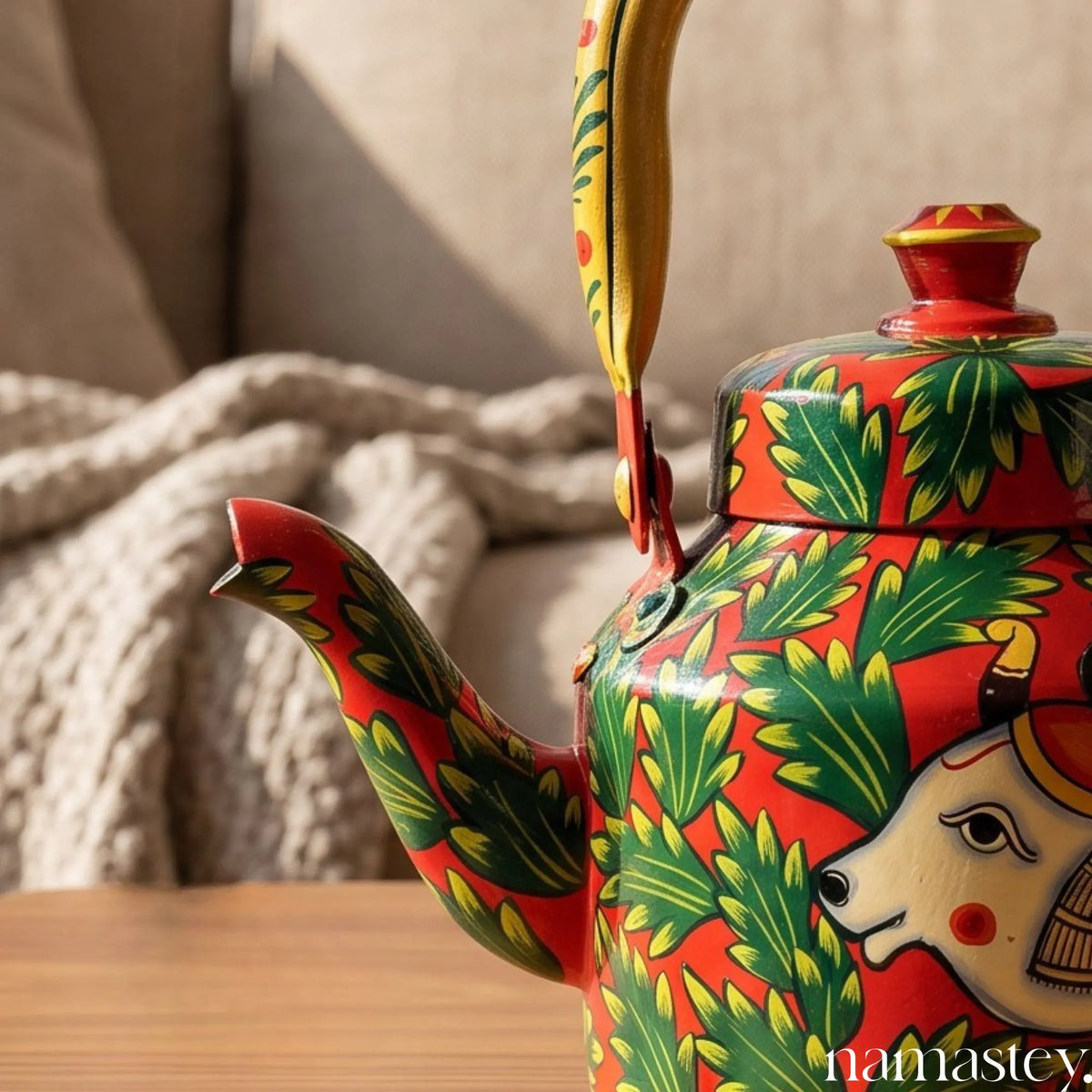 Holy Cow – Handpainted Stainless Steel Tea Kettle (1L)