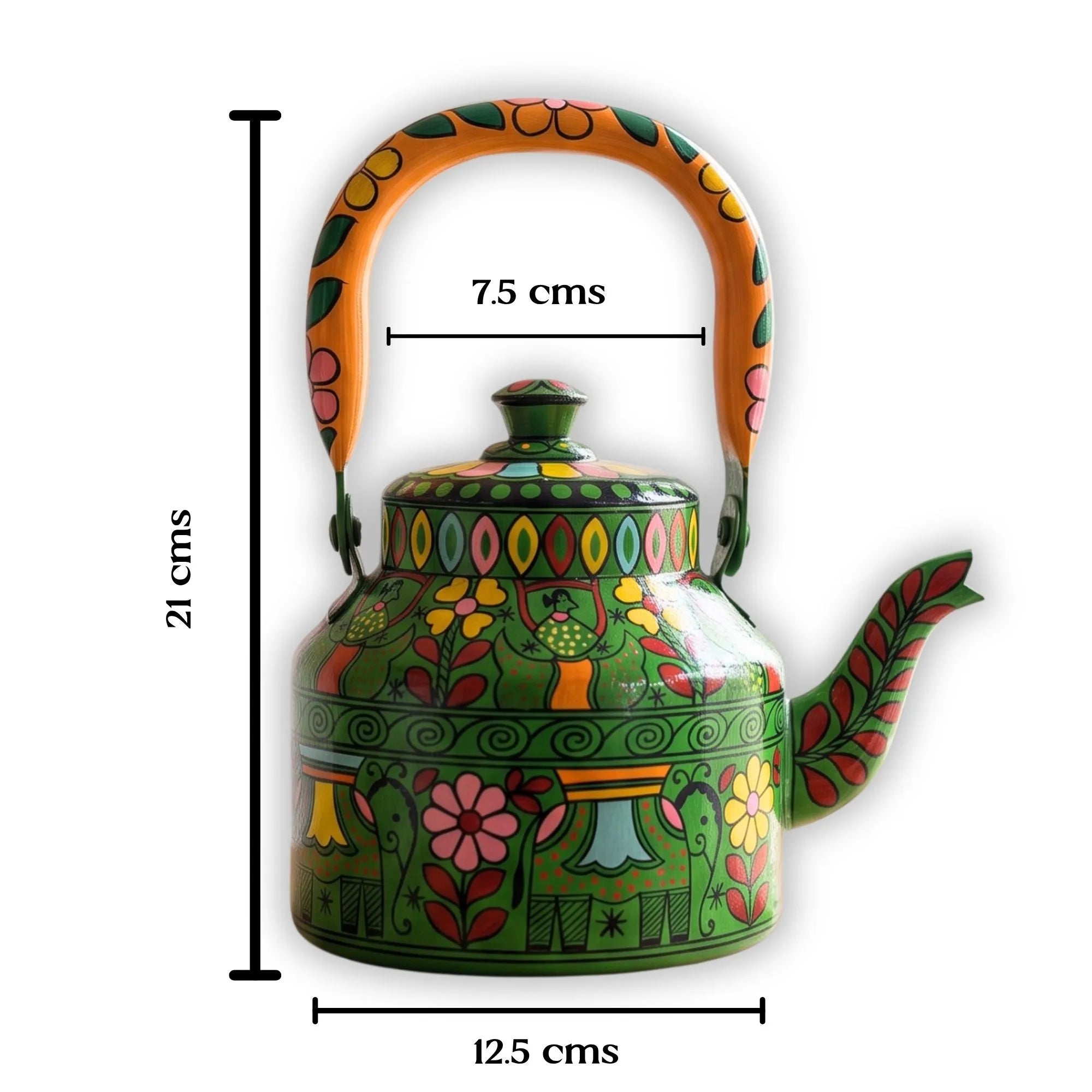 The Emerald Safari – Handpainted Stainless Steel Tea Kettle (1L)