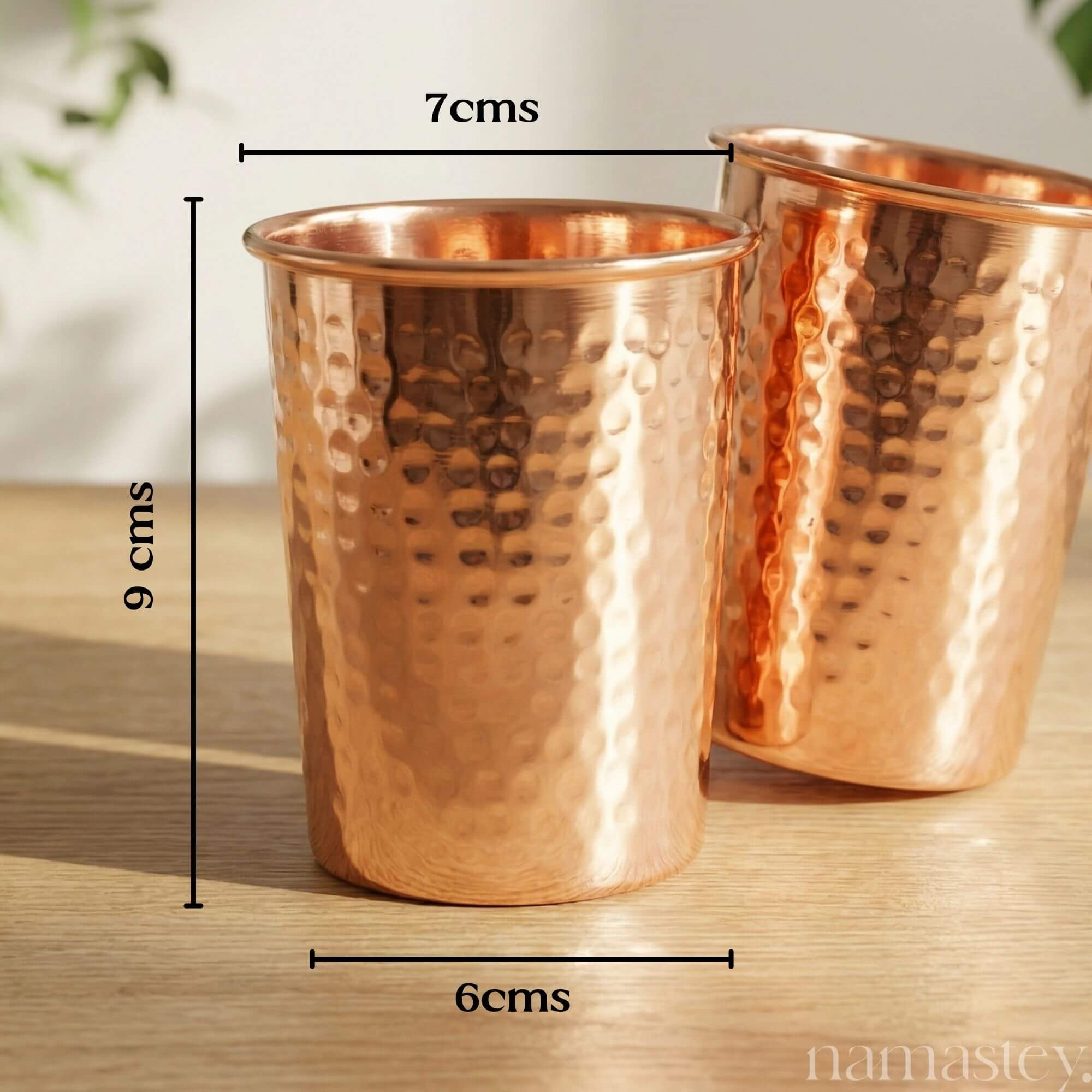 Hammered Copper Glasses - Set of 2