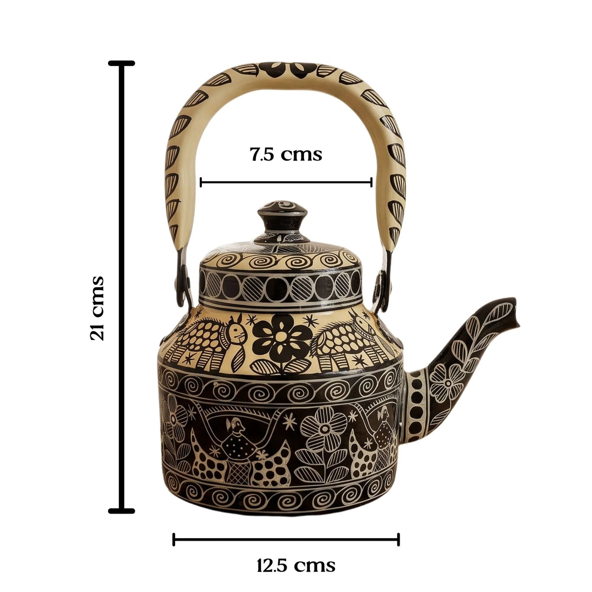The Monochrome Folk – Handpainted Stainless Steel Tea Kettle (1L)