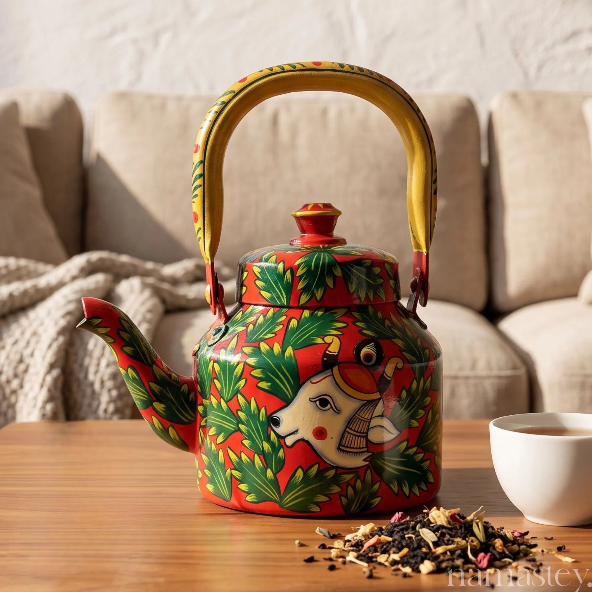 Holy Cow – Handpainted Stainless Steel Tea Kettle (1L)