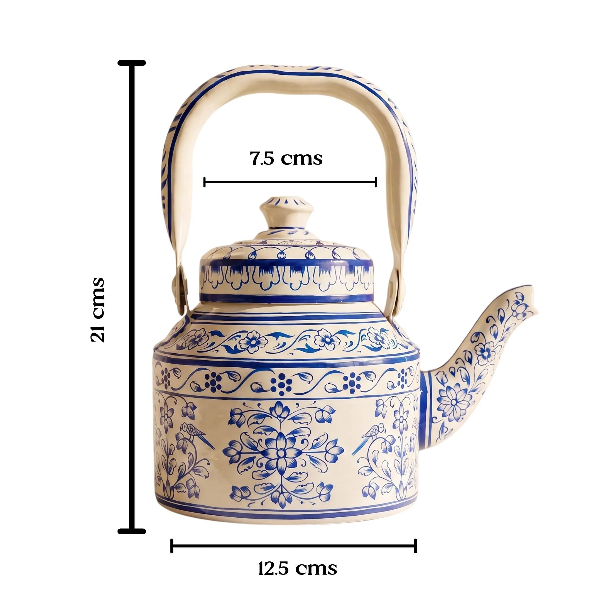Midnight Indigo – Handpainted Stainless Steel Tea Kettle (1L)