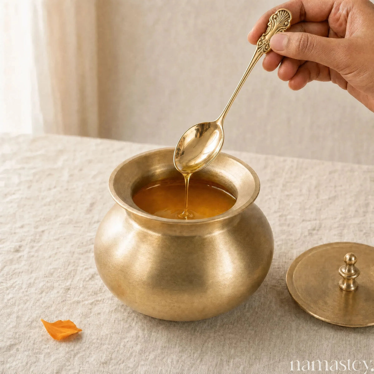 The Rasoi Set | Diwali Gift Set – Bronze Ghee Kalash, Brass Bowls & Spoons